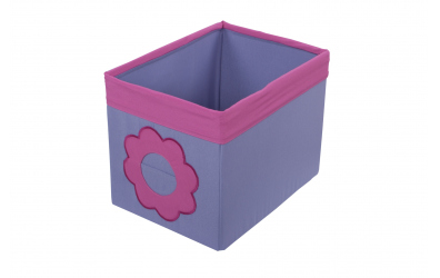 Textilný box do regálu kvietok - ružovo fialový