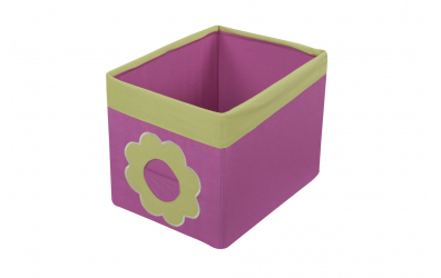Textilný box do regálu kvietok - ružovo zelený
