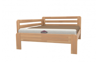 Manželská posteľ EKONOMY LEVANDULE, zábrana ľavá 160x200, buk cink