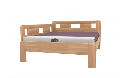 Manželská posteľ EKONOMY LILIE, zábrana ľavá 160x200, buk cink