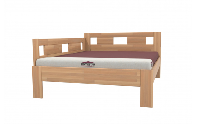 Manželská posteľ EKONOMY NARCIS, zábrana ľavá 160x200, buk cink