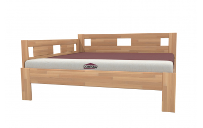 Manželská posteľ EKONOMY NARCIS, zábrana ľavá 200x200, buk cink