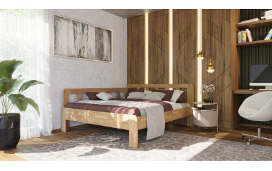 Manželská posteľ EKONOMY SLUNEČNICE, zábrana ľavá 180x200, buk cink