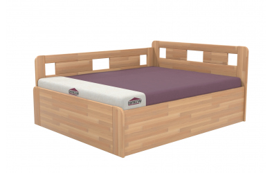 Manželská posteľ EKONOMY LILIE BOX,  zábrana ľavá 160x200,  buk cink