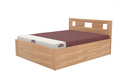 Manželská postel EKONOMY NARCIS BOX 160x200,  buk cink
