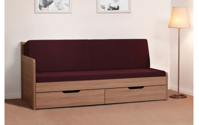 Rozkládací postel TANDEM Klasik, 90x200, područka levá, buk jádrový
