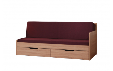 Rozkládací postel TANDEM Klasik, 90x200, područka pravá, buk jádrový