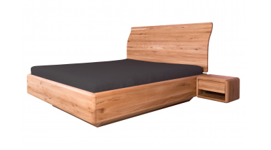 Manželská postel ARIA čelo esovité, úložný prostor, 180 cm, dub nature