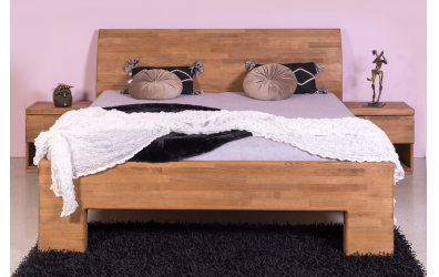 Manželská posteľ SOFIA čelo oblé plné, 160 cm, buk cink