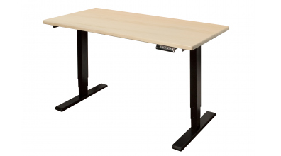 Elektrický, výškovo nastaviteľný písací stôl 115 cm, čierna podnož, smrek