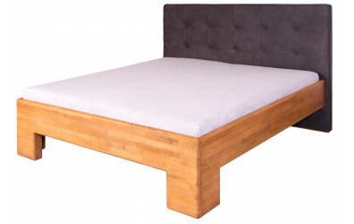 Manželská postel SOFIA čelo čalouněné, 160 cm, buk cink