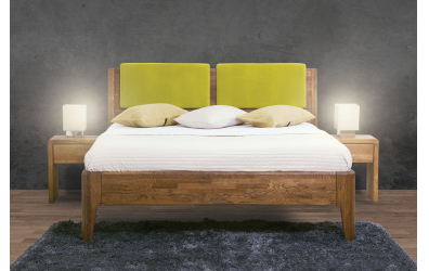 Manželská posteľ FANTAZIE, nastaviteľné čelo šikmé, 180 cm, buk cink