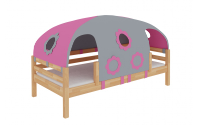 Domčeková posteľ so stanom, zábrana B, buk cink
