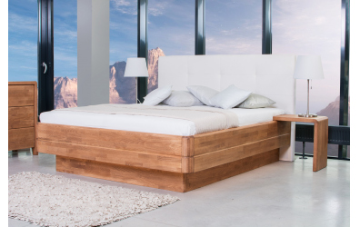 Manželská posteľ FANTAZIE Grande, čelo čalúnené 180 cm, dub cink