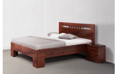 Manželská posteľ SOFIA čelo rovné, štvorčeky 180 cm, buk cink