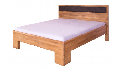 Manželská postel SOFIA čelo rovné s čalouněním, 160 cm, buk cink