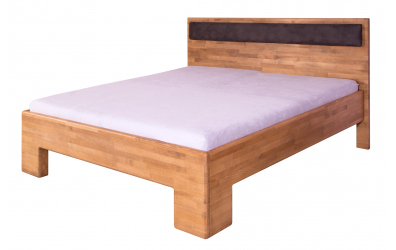Manželská posteľ SOFIA čelo rovné s čalúnením, 160 cm, buk cink