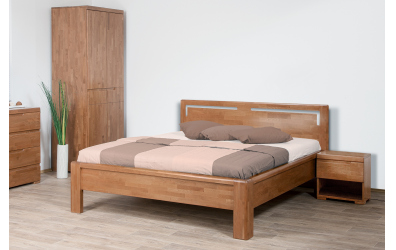 Manželská posteľ FLORENCIA čelo rovné s výrezmi L 160 cm, buk cink