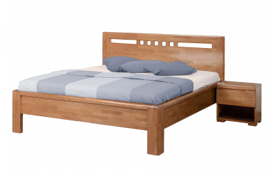 Manželská posteľ FLORENCIA, čelo rovné, štvorčeky, 160 cm, buk cink