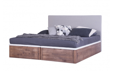 Manželská posteľ DREAMBOX s čalúneným čelom, čelný výklop 180x200 cm, buk cink