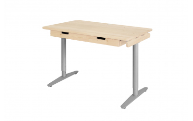 Písací stôl s kovovou podnožou 132 cm, smrek