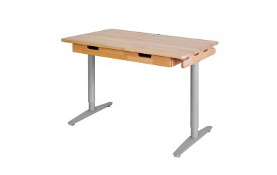 Písací stôl s kovovou podnožou 110 cm, buk cink