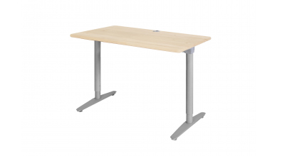 Písací stôl s kovovou podnožou 110 cm, smrek